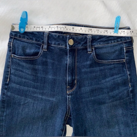 Women’s American Eagle dark blue wash hi-rise 360‎ super stretch Jegging size 8 - Picture 7 of 12